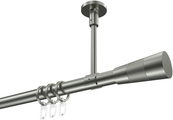 Gardinenstangen-Set Sonette Tanara 240 cm (geteilt in 2 x 120 cm), 1-läufig, 20 mm Ø Edelstahl-Optik