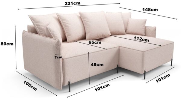 Ecksofa Schlafsofa BETTO Stoff Now or Never Grün Ottomane Rechts Bild 4