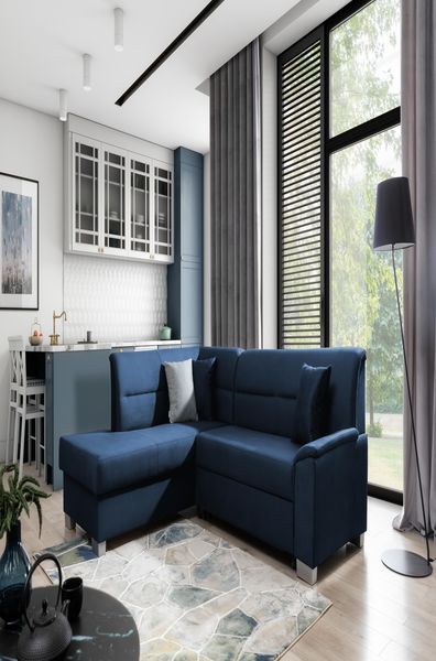 Wohnideebilder Bergen Dunkelblau Ecksofas & Eckcouches BR50