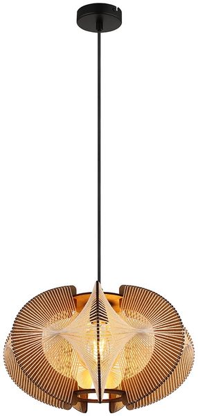 Hängeleuchte, Hanf, MDF, naturfarben, 1 flammig