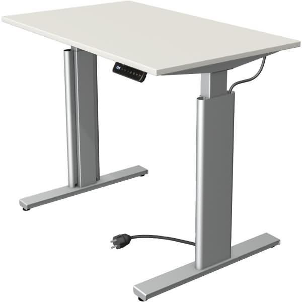 Kerkmann Schreibtisch Sitz-Stehtisch MOVE 3 silber 100x60x74-120cm elektr. höhenverstellbar weiß