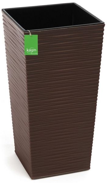 KAGM Pflanzkübel Blumenkübel Blumentopf in Rillenoptik Pflanzgefäß (inkl. Pflanzeinsatz)