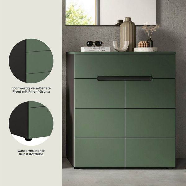 Home affaire Schuhkommode REHAT, TOPSELLER!, Breite 80cm, 2 Türen, 1 Schubkasten, 4 Fächer (1 St, in verschiedenen Farben erhältlich, Platz für ca. 12 Paar Schuhe), Schuhschrank, Kommode, Garderobenschrank, Anrichte, Sideboard Bild 3