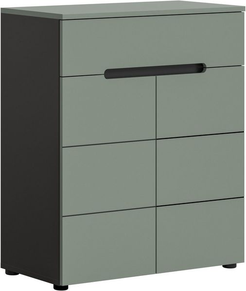Home affaire Schuhkommode REHAT, TOPSELLER!, Breite 80cm, 2 Türen, 1 Schubkasten, 4 Fächer (1 St, in verschiedenen Farben erhältlich, Platz für ca. 12 Paar Schuhe), Schuhschrank, Kommode, Garderobenschrank, Anrichte, Sideboard