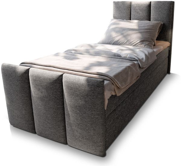 Masseno Boxbett LAGO 100x200 cm mit Bonell Matratze und Topper