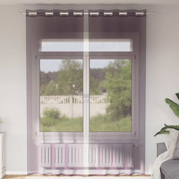 vidaXL Voile Vorhänge mit Ösen 2 Stk. Lila 140x300 cm 4102106