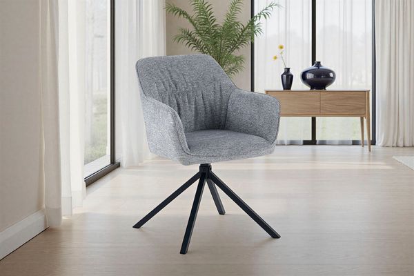 OTTO home Esszimmerstuhl Turin (Set, 2 St), moderner Stuhl, 360 Grad drehbar, mit hochwertigem Strukturstoff