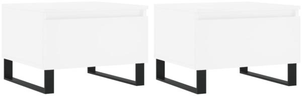 vidaXL Couchtische 2 Stk. Weiß 50x46x35 cm Holzwerkstoff 830877 Bild 12