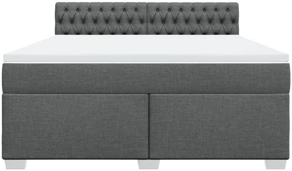 vidaXL Boxspringbett mit Matratze Dunkelgrau 180x200 cm Stoff 3288275 Bild 6