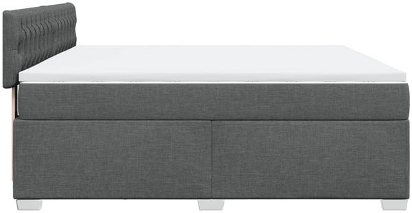 vidaXL Boxspringbett mit Matratze Dunkelgrau 180x200 cm Stoff 3288275 Bild 11