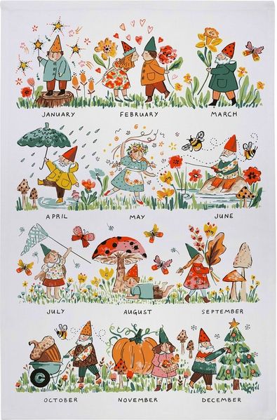 Ulster Weavers Geschirrtuch Gnome for the Holidays, (Set, 1-tlg, 1-teilig), 100% Baumwolle 48x74cm Blumen Küchentuch