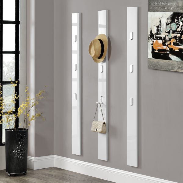 Wandgarderobe Hansnes mit 3 Klapphaken 165 cm Weiß [en. casa]