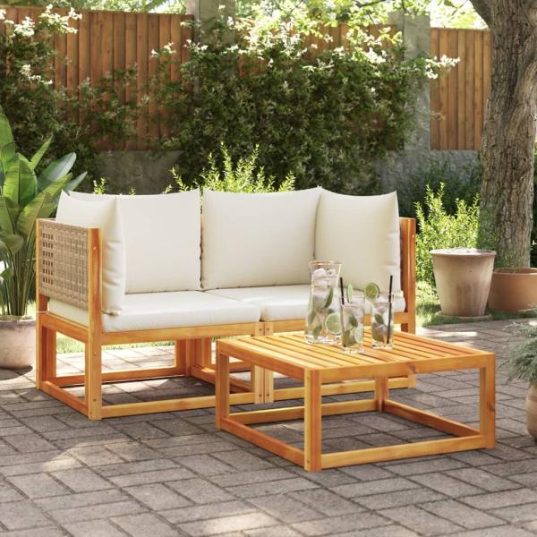 vidaXL Garten-Ecksofas mit Kissen 2 Stk. Massivholz Akazie 3278922