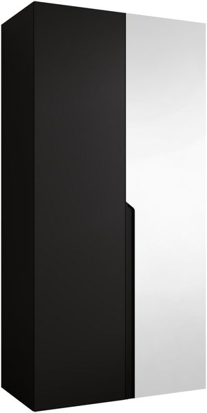 Kleiderschrank Veluna II 100 (Farbe: Schwarz / Schwarz + Schwarz)