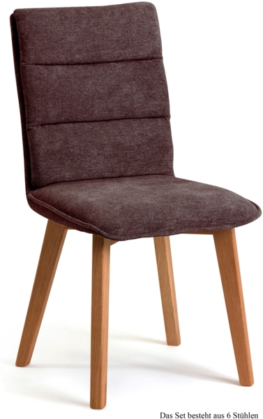 Esszimmerstuhl (6er-Set) Darija 47x92x60 Eiche geölt/Braun