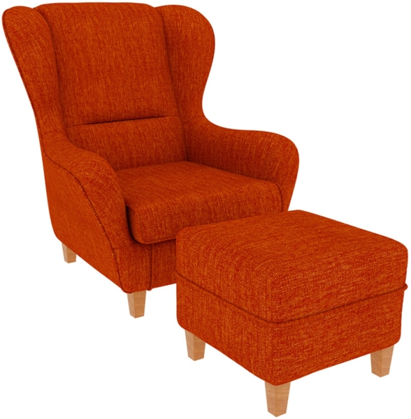 Supellex Sofia Ohrensessel mit Hocker | Design Vienna Orange