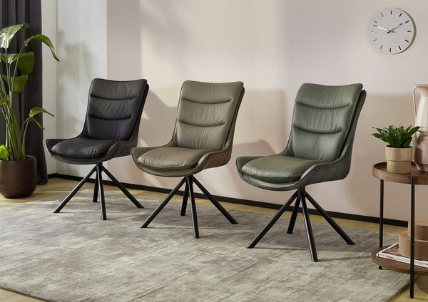 Jockenhöfer Gruppe Drehstuhl Maurice (Set, 2 St) (Set, 2 St), Echtleder, inklusive Drehfunktion (360), bis 150kg belastbar