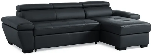 Vente-unique - JONOVA Sofa Leder Weiß - B 154 cm x H 83 cm x L 256 cm