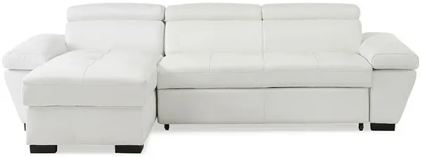 Vente-unique - JONOVA Sofa Leder Weiß - B 154 cm x H 83 cm x L 256 cm Bild 4