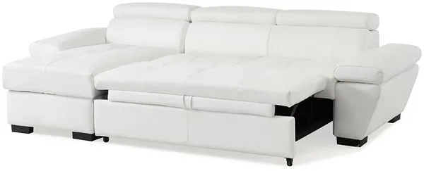Vente-unique - JONOVA Sofa Leder Weiß - B 154 cm x H 83 cm x L 256 cm Bild 6