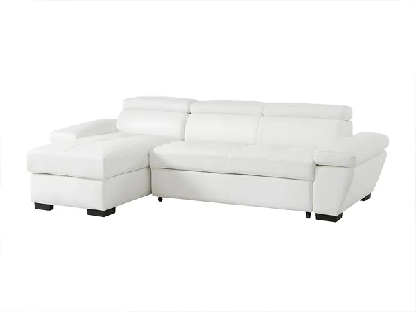 Vente-unique - JONOVA Sofa Leder Weiß - B 154 cm x H 83 cm x L 256 cm Bild 5
