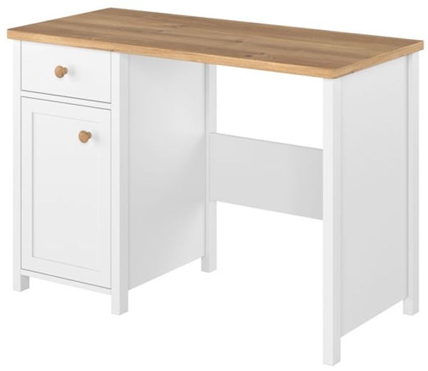 Schreibtisch ""Story"" Schülerschreibtisch 110x52cm weiß Nash Eiche