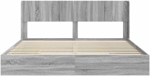 vidaXL Bettgestell mit Stauraum und Kopfteil 2 Stk. Holzwerkstoff 3414358 Bild 5