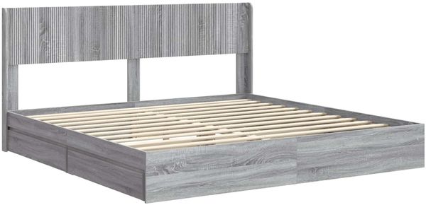 vidaXL Bettgestell mit Stauraum und Kopfteil 2 Stk. Holzwerkstoff 3414358 Bild 4