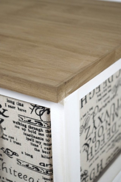 Kobolo Kommode Holzregal Regal mit 3 Schubfächern 64 cm Bild 2