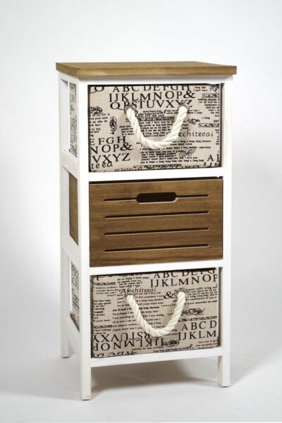 Kobolo Kommode Holzregal Regal mit 3 Schubfächern 64 cm Bild 5