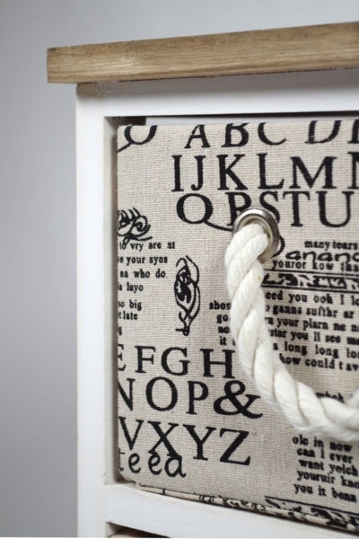 Kobolo Kommode Holzregal Regal mit 3 Schubfächern 64 cm Bild 3