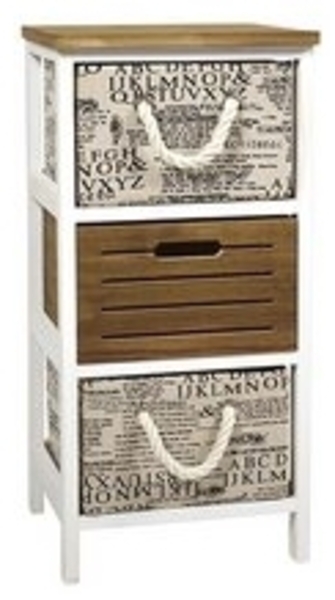 Kobolo Kommode Holzregal Regal mit 3 Schubfächern 64 cm Bild 6