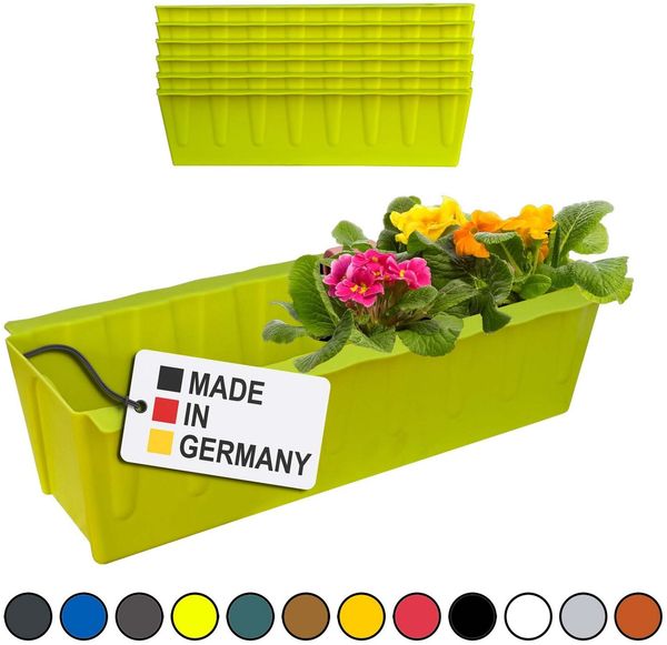 Hossi's Wholesale 6 Euro-Paletten Blumenkästen-Einsätze | 37,3cm Hellgrün | Pflanzkasten für Europalette Palette | Balkonkasten | Blumentopf | aus stabilen Kunststoff | Made in Germany