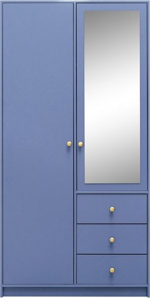 Beautysofa Kleiderschrank mit Spiegel und 3 Schubladen (Zur Auswahl: zweitürig, dreitürig oder viertürig, verschiedene Farben) Höhe 200 cm