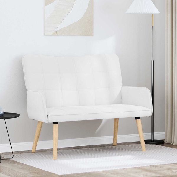 vidaXL 2-Sitzer Sofa Weiß 115 x 61 x 87 cm Stoff 42028900