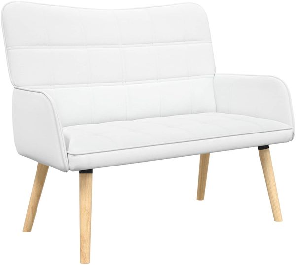 vidaXL 2-Sitzer Sofa Weiß 115 x 61 x 87 cm Stoff 42028900 Bild 2
