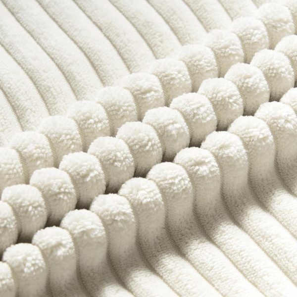 2er Set Kissenbezug 50x50 Creme Kordsamt gestreiftes Muster Sofakissen Bild 2