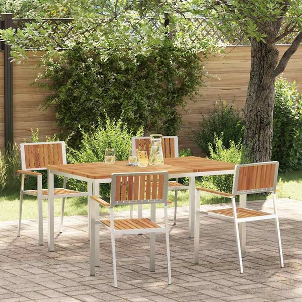 vidaXL Outdoortisch-Set 5 pcs Massives Akazienholz und Edelstahl 3334791