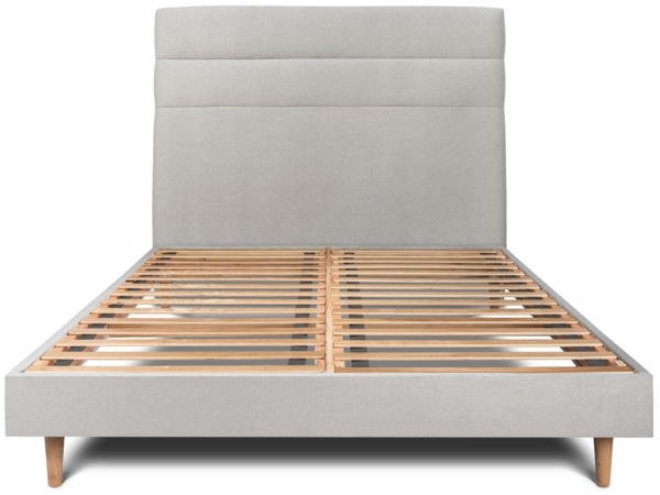 Bett mit gefüttertem Kopfteil – Samtstoff - 180 x 200 cm