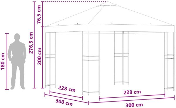vidaXL Pavillon 3 x 3 m Orange Polyester und Stahl 190 gsm 900333 Bild 7