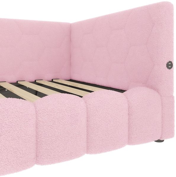Schlafsofa mit Bettfunktion, Stauraum und Lattenrost, 90x200 cm, Polsterbett, Einzelbett, Jugendbett, Bezug aus Vlies Bild 10