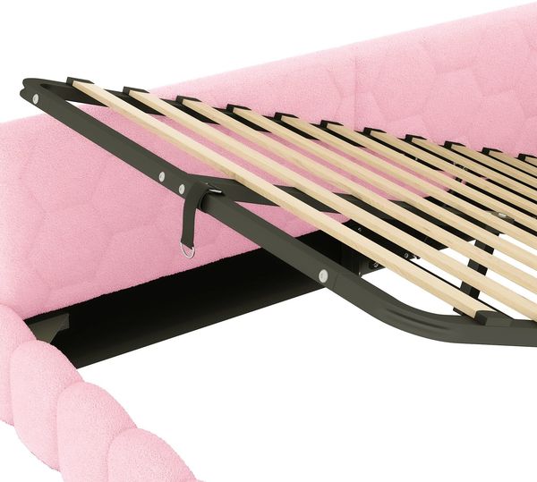 Schlafsofa mit Bettfunktion, Stauraum und Lattenrost, 90x200 cm, Polsterbett, Einzelbett, Jugendbett, Bezug aus Vlies Bild 9