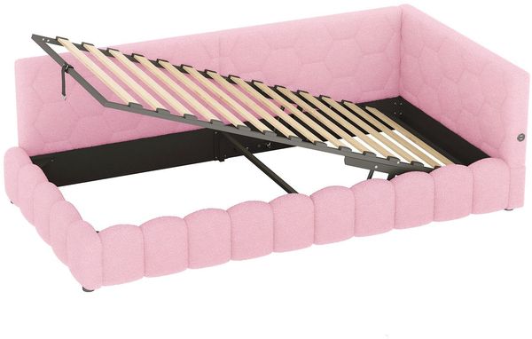 Schlafsofa mit Bettfunktion, Stauraum und Lattenrost, 90x200 cm, Polsterbett, Einzelbett, Jugendbett, Bezug aus Vlies Bild 8