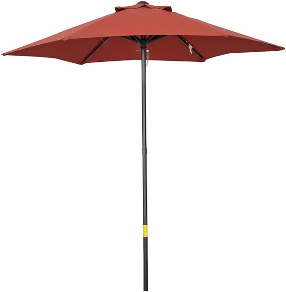 Sechseckiger Sonnenschirm 196 cm, für Balkon, Strand, Garten, bordeauxrot