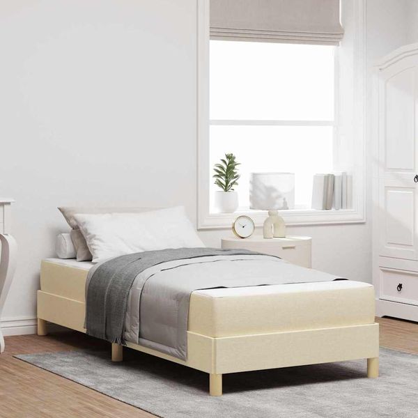 vidaXL Boxspringbett mit Matratze Creme 80 x 200 cm Stoff 3398526
