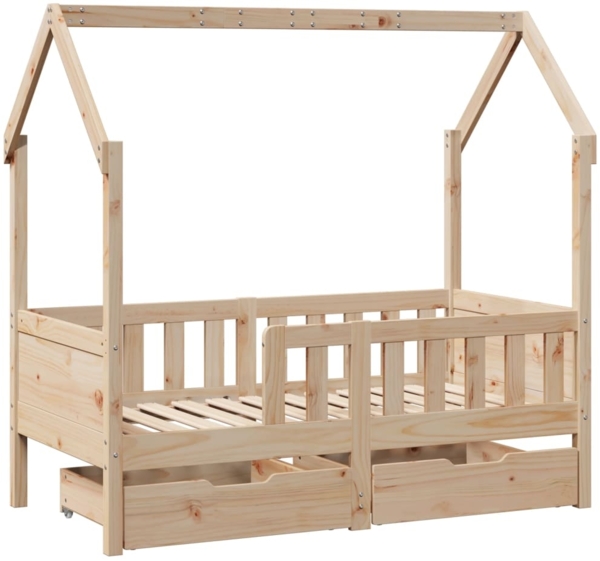 vidaXL Kinderbett mit Schubladen 70x140 cm Massivholz Kiefer 3302044 Bild 2