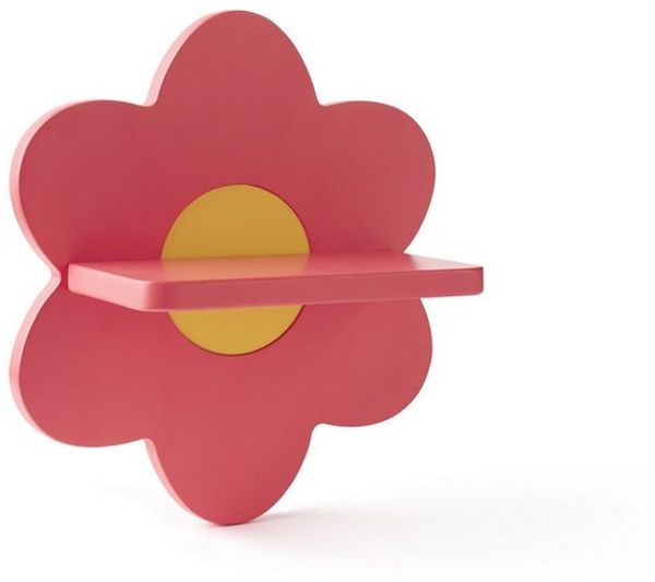 Kids Concept Wandregal Regalbrett Blume rosa 30 x 27 x 12cm aus Holz - Motiv für Kinder
