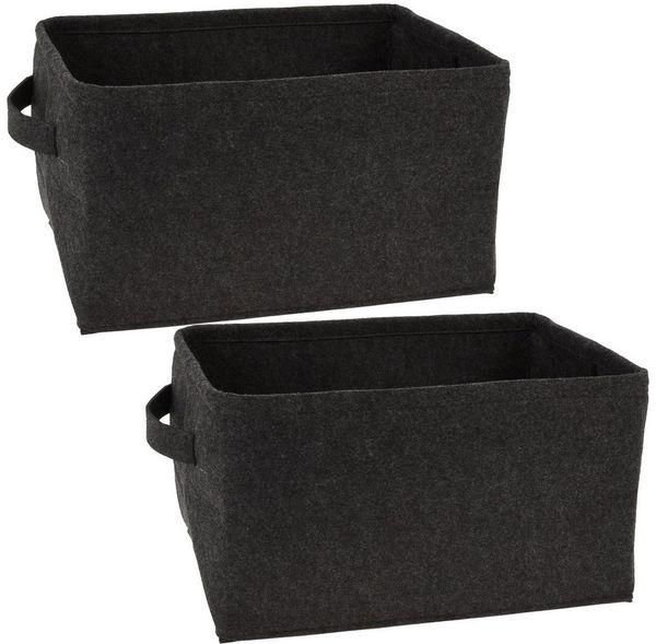 Koopman Aufbewahrungskorb Filzkorb 40x29 cm 2 er Set (2 St), 2 Stk, 40x29x22cm, Filz, 2 Tragegriffe, Vielseitig