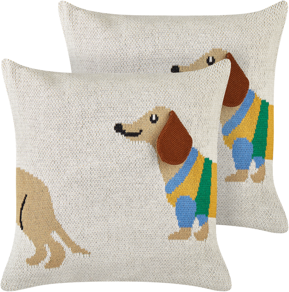 Kissen 2er Set Für Kinder BATTAL Baumwolle 45 x 45 cm Beige