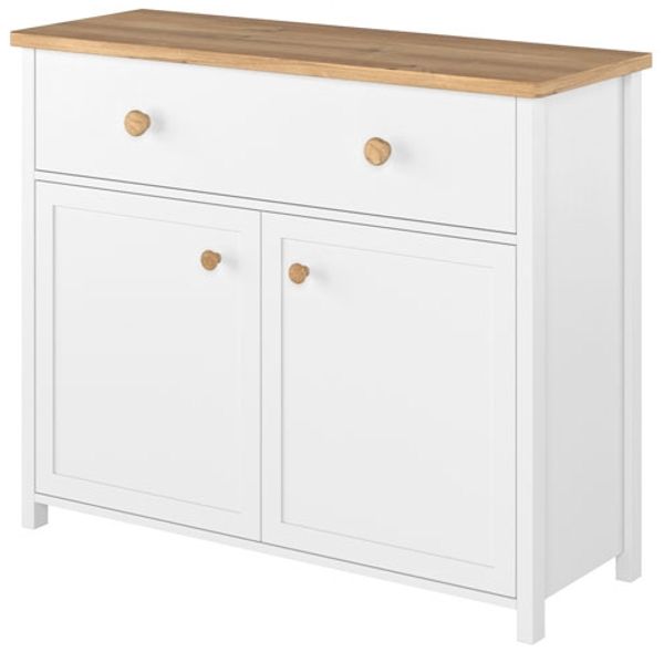 Kommode ""Story"" Sideboard 110cm weiß Nash Eiche 2-türig